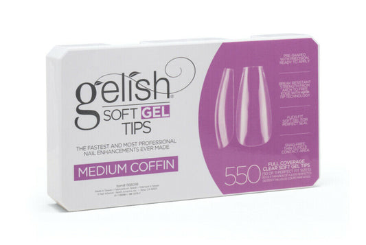 Gelish Soft Gel Tips - Medium Coffin - 550pcs