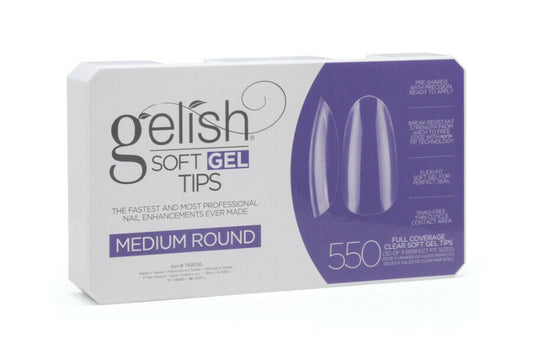 Gelish Soft Gel Tips - Medium Round - 550pcs