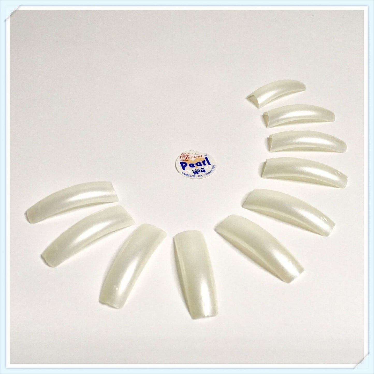 Lamour Nail Tips Pearl - 500 pcs each size - (CHOOSE FROM SIZE 0-10)