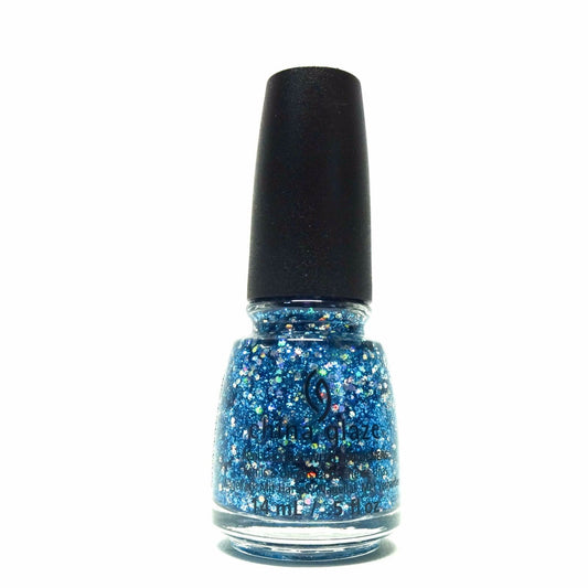 China Glaze Nail Lacquer CAN YOU SEA ME? (blue & silver glitter blend with large holographic) 82701