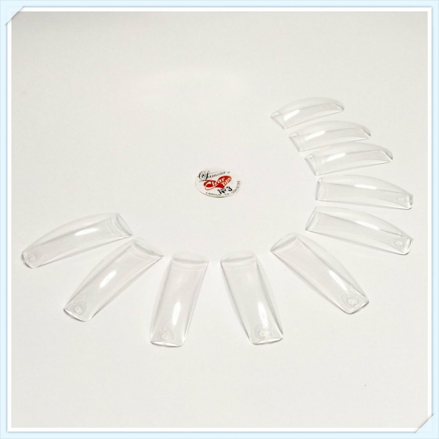 Lamour Nail Tips Crystal Clear - 500 pcs each size - (CHOOSE FROM SIZE 0-10)