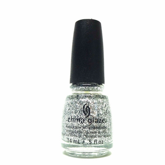 China Glaze Nail Lacquer SILVER OF SORTS (multi-size clean silver glitter) 82699