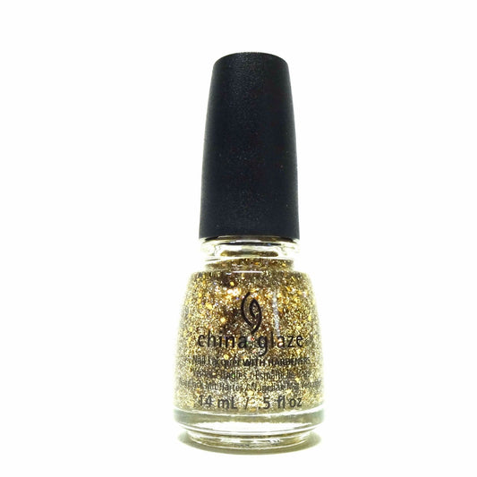 China Glaze Nail Lacquer COUNTING CARATS (multi-size gold holographic glitter) 82698