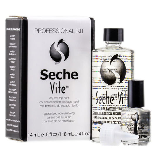 Seche Vite Dry Fast Top Coat Professional Kit 1/2oz & 4oz Refill